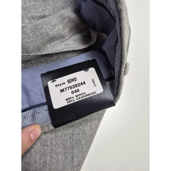 Ballin Dress Pants Comfort Eze Mens 42x37 Gray Wool Cashmere Flannel SOHO